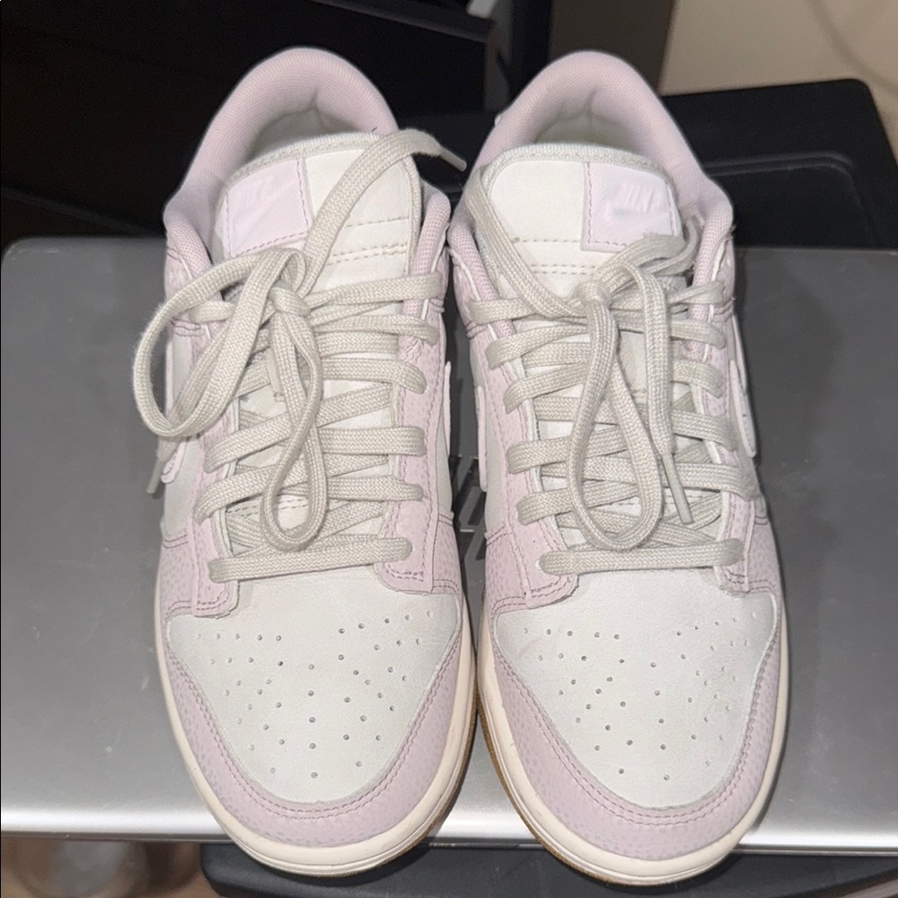 Nike Light Pink and White Low-Top Sneakers